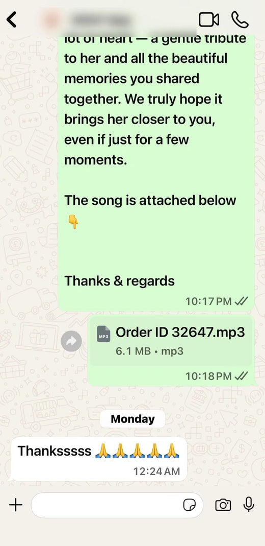 Song delivered on WhatsApp